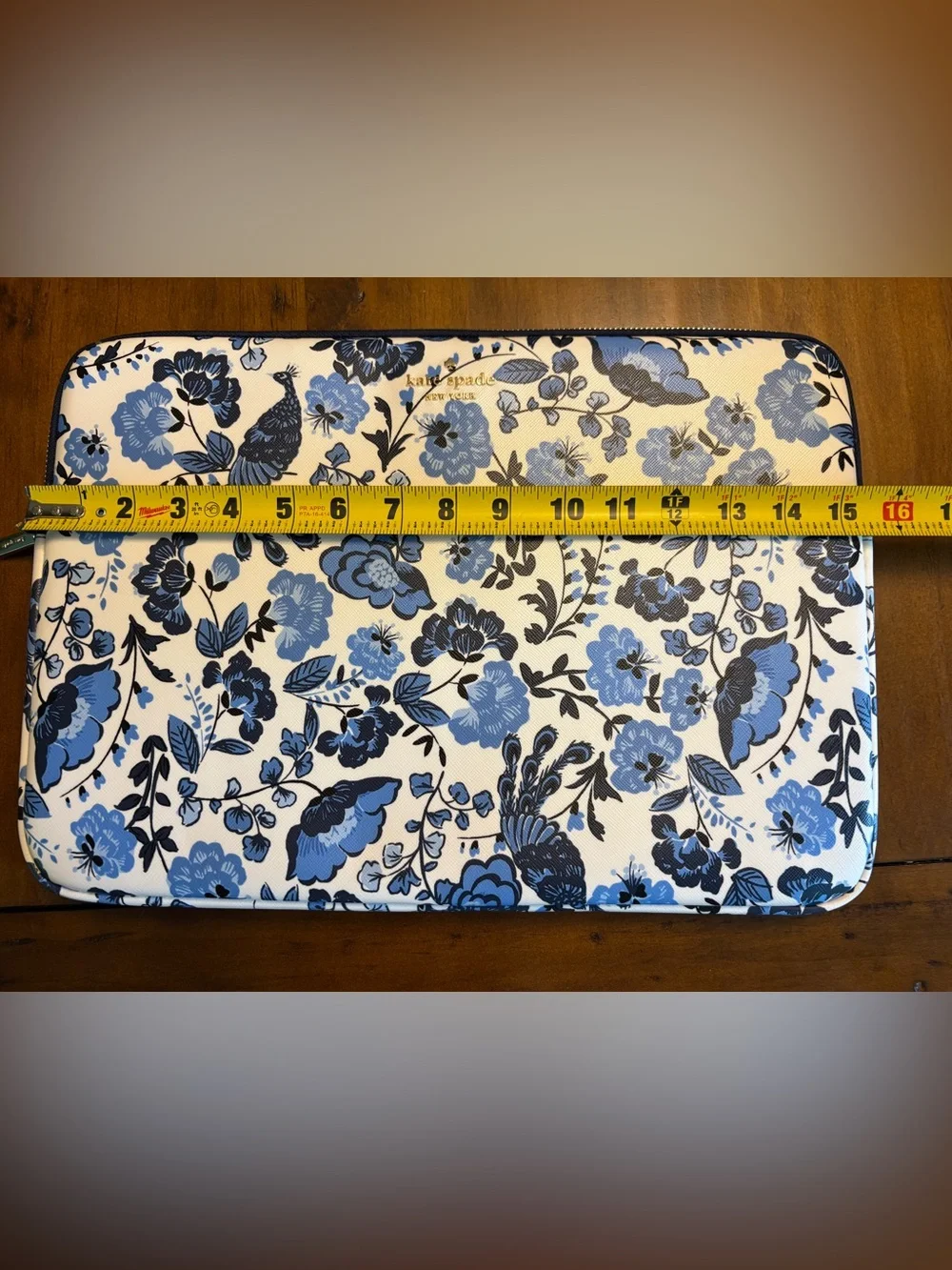 kate spade Madison Peacock 15” Floral Laptop Sleeve in Blue Multi Style KH775